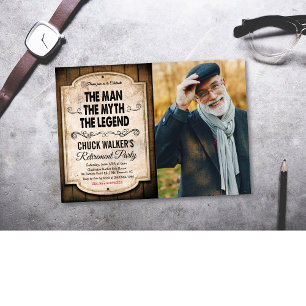 Man Myth Legende Retirement Uitnodiging