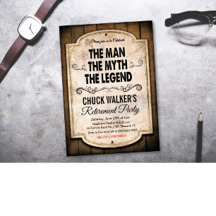 Man Myth Legende Retirement Uitnodiging