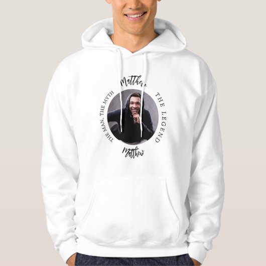 Man mythe legende foto naam hoodie (Voorkant)