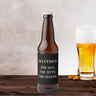 Man mythe legende foto verjaardagsfeestje bier etiket