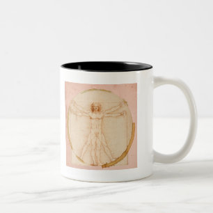 man na het Vitruviaanse Man van Da Vinci Tweekleurige Koffiemok