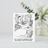 Man neemt strijken over vrouw in ziekenhuis briefkaart (Staand voorkant)