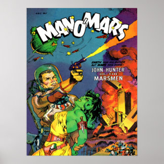 MAN O' MARS Cool  Comic Book Hoesje Art Poster