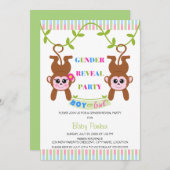 Man of Girl Monkey Gender Reopenbaart feest Kaart (Voorkant / Achterkant)