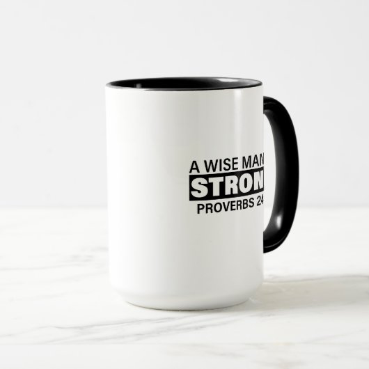 Man of God Koffie Mok - "Een wijs Man is sterk" (Voorkant rechts)
