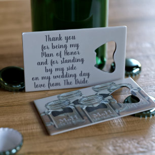 Man of Honor Bedankt Creditcard Flesopener Kredietkaart Flessenopener
