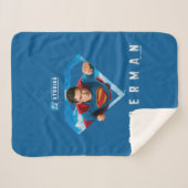 Man of Steel in Flight Sherpa Deken (Voorkant (horizontaal))