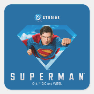 Man of Steel in Flight Vierkante Sticker