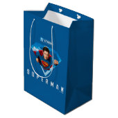 Man of Steel in vlucht Medium Cadeauzakje (Achterkant Gekanteld)