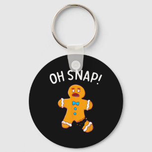 Man Oh Snap Christmas Fun Cookie Bakken Gift Short Sleutelhanger