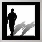 Man Ontbrekend Man Silhouette Poster (Voorkant)