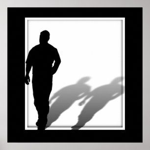Man Ontbrekend Man Silhouette Poster