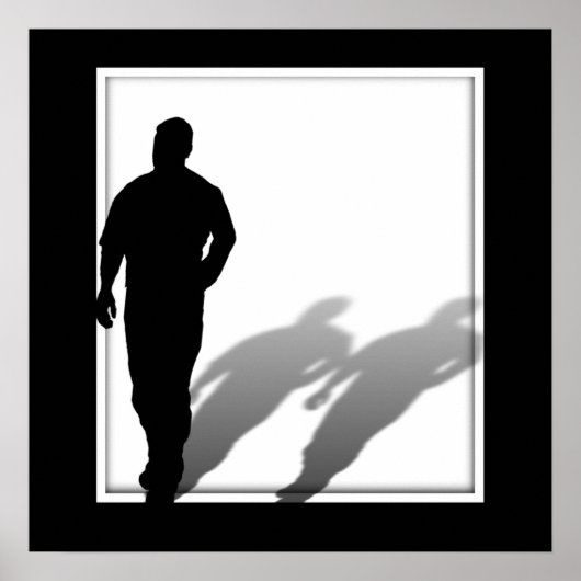 Man Ontbrekend Man Silhouette Poster (Voorkant)
