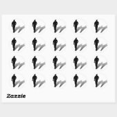 Man Ontbrekend Man Silhouette Ronde Sticker (Vel)