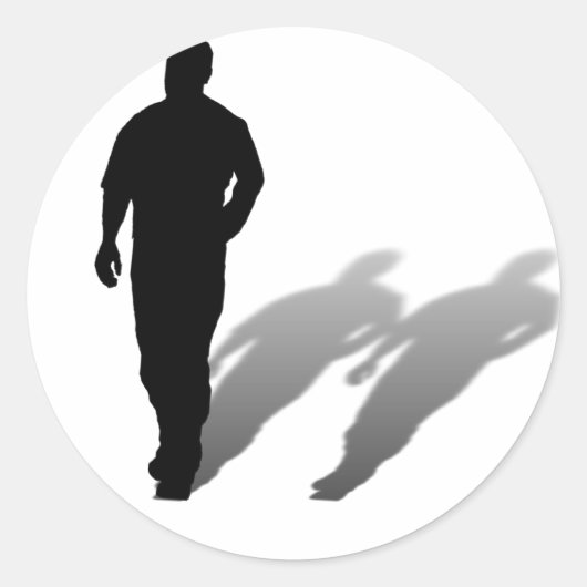 Man Ontbrekend Man Silhouette Ronde Sticker (Voorkant)