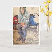 Man op de bus kaart (Gele Bloem)