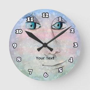 Man op de maan ronde klok