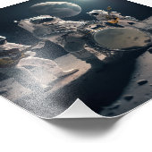 Man op de maanband foto afdruk (Hoek)