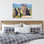 Man op de top van de berg canvas afdruk (Insitu (Slaapkamer))