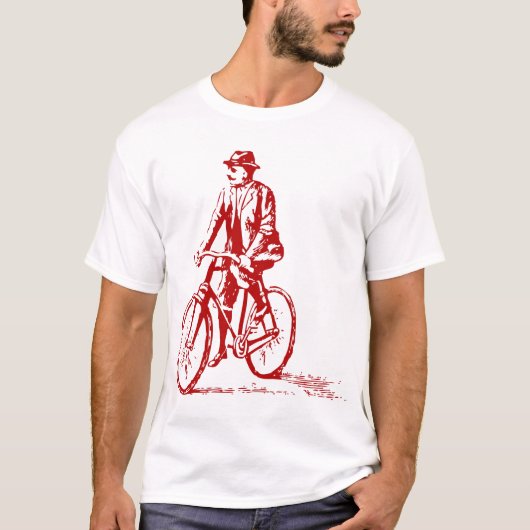 Man op een bike - Ruby Red T-shirt (Voorkant)
