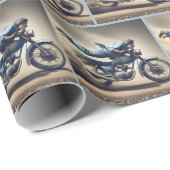 Man op een crossmotor cadeaupapier (Rol Hoek)