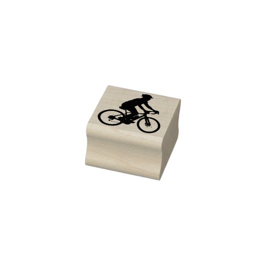 Man op een fiets 	rubberstempel (Stempel)