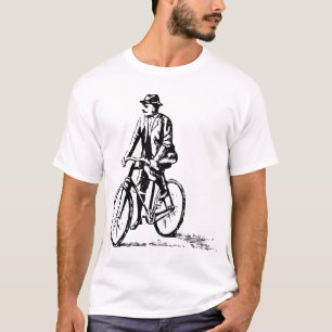 Man op een fiets - Zwart T-shirt