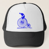 Man op een Penny Farthing - Blauw Trucker Pet (Voorkant)