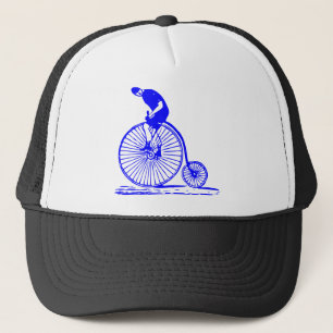 Man op een Penny Farthing - Blauw Trucker Pet