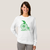 Man op een Penny Farthing - Grass Green T-shirt (Voorkant volledig)