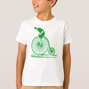 Man op een Penny Farthing - Grass Green T-shirt