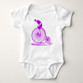 Man op een Penny Farthing - Paars Romper (Voorkant)