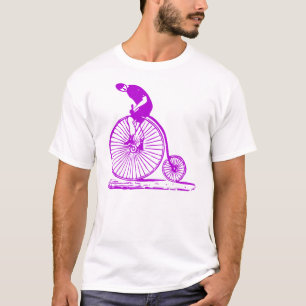 Man op een Penny Farthing - Paars T-shirt