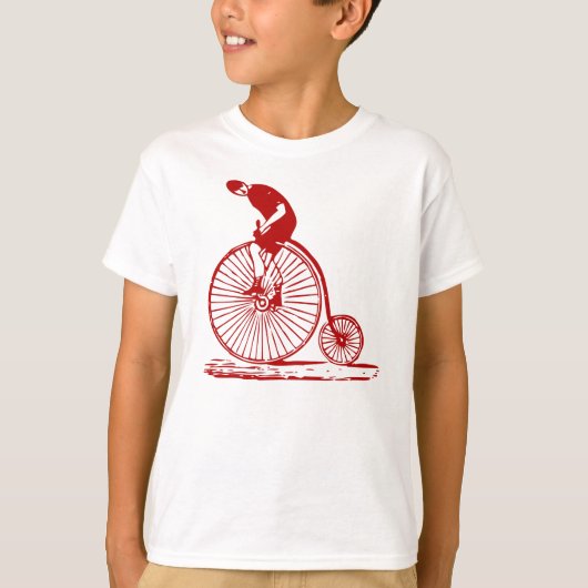 Man op een Penny Farthing - Ruby Red T-shirt (Voorkant)