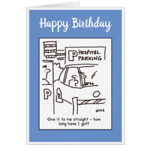 Man op een ziekenhuisparkeerplaats vraagt zich af 