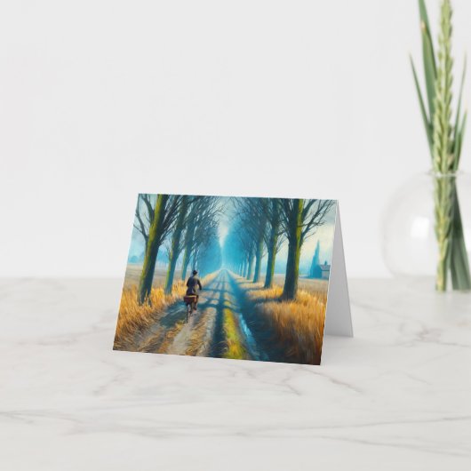 Man op Fiets Kaart (Voorkant)