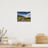 Man op het platteland Reis start een stap Poster (Keuken)