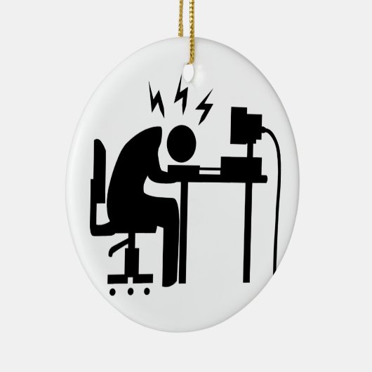 Man op het werk keramisch ornament (Rechts)