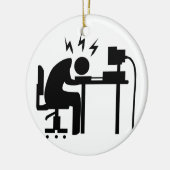 Man op het werk keramisch ornament (Links)