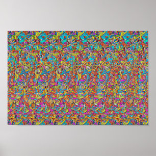 Man op het werk - Verborgen 3D-afdrukken Poster