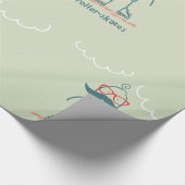 Man op rolpoorten cadeaupapier