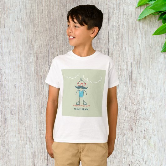 Man op rolpoorten t-shirt