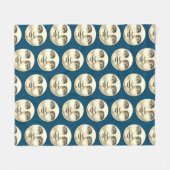  man op volle maan blauw fleece deken (Voorkant (Horizontaal))