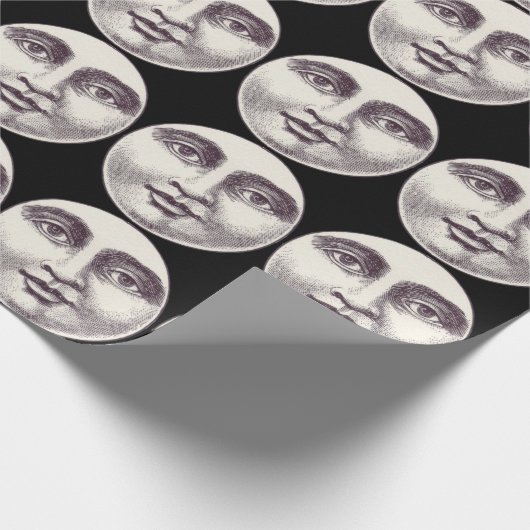 man op volle maan cadeaupapier (Hoek)