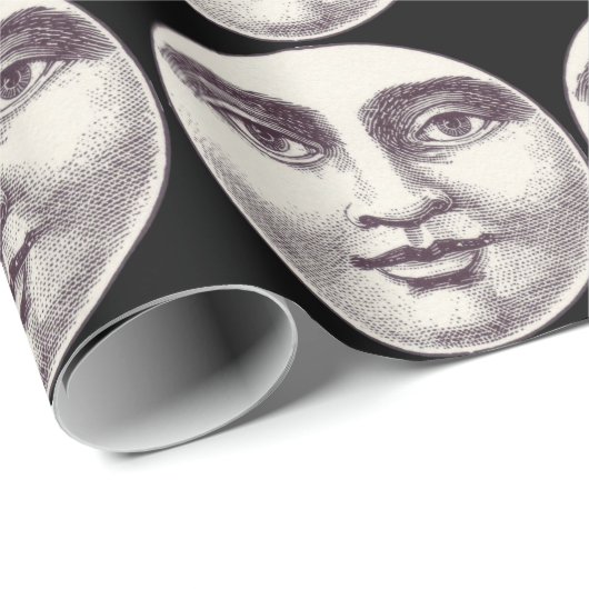 man op volle maan cadeaupapier (Rol Hoek)