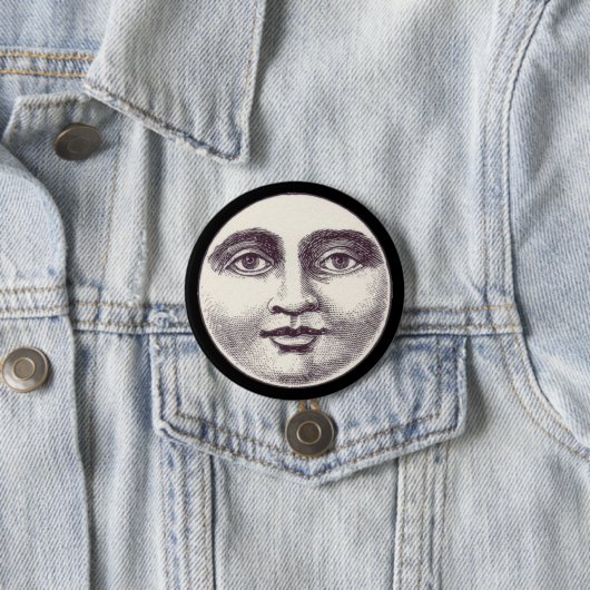  man op volle maan ronde button 7,6 cm (In situ)