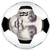 man op volle maan zwart wit voetbal (Gedraaid)