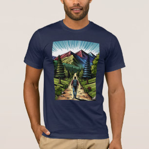 Man op wandeltochten t-shirt