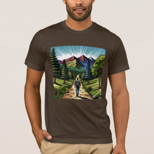 Man op wandeltochten t-shirt