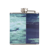 Man op Zee Waves Heupfles (Achterkant)